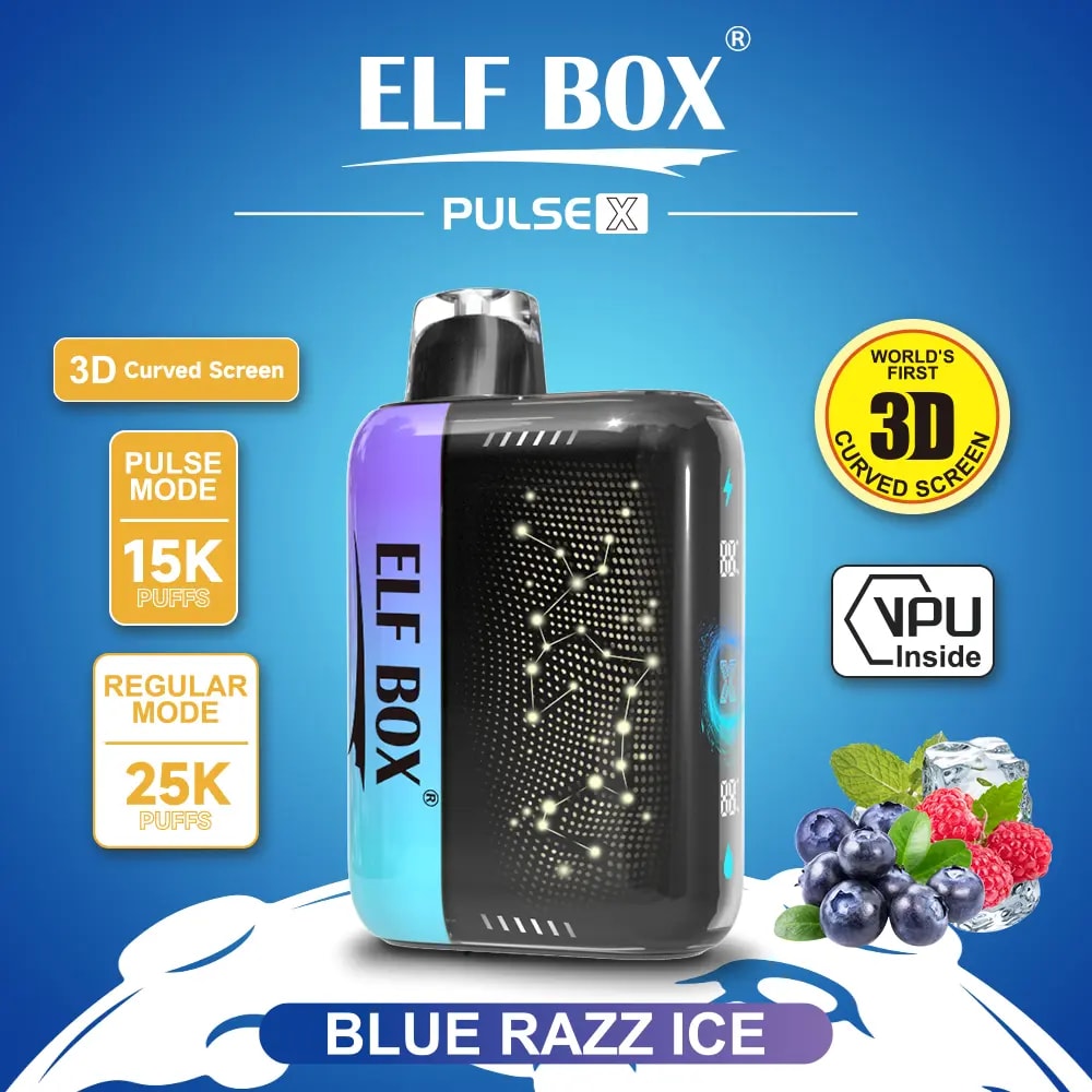 elf box pulse x 25000 puffs original genuine disposable vape starry sky type c charging port crystal 25k customizable. fast shipping