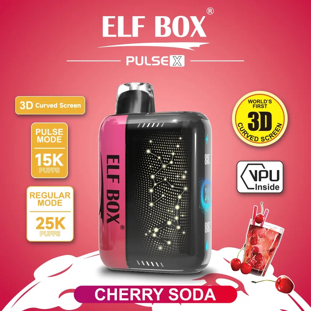 elf box pulse x 25000 puffs original genuine disposable vape starry sky type c charging port crystal 25k customizable. fast shipping