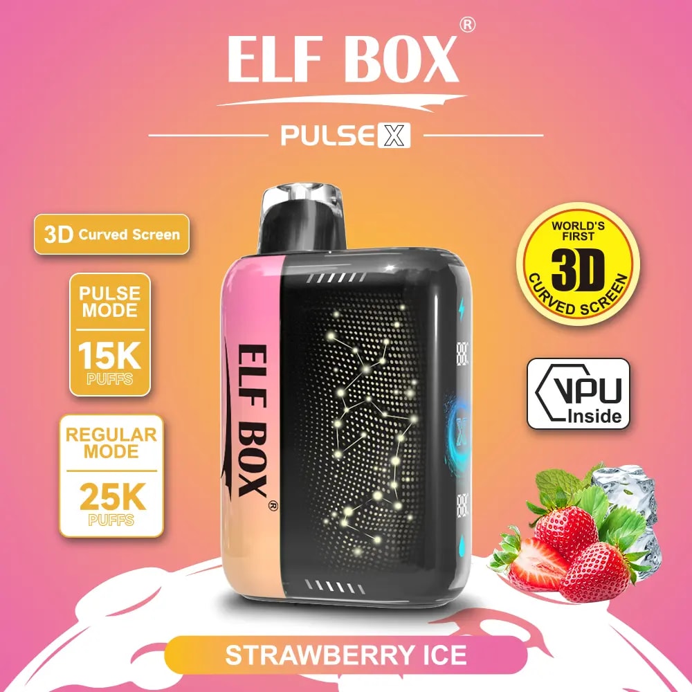 elf box pulse x 25000 puffs original genuine disposable vape starry sky type c charging port crystal 25k customizable. fast shipping