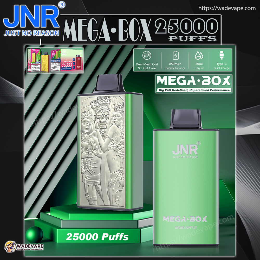 jnr mega box 25000 puffs original genuine disposable vape type c charging port crystal 25k customizable. fast shipping