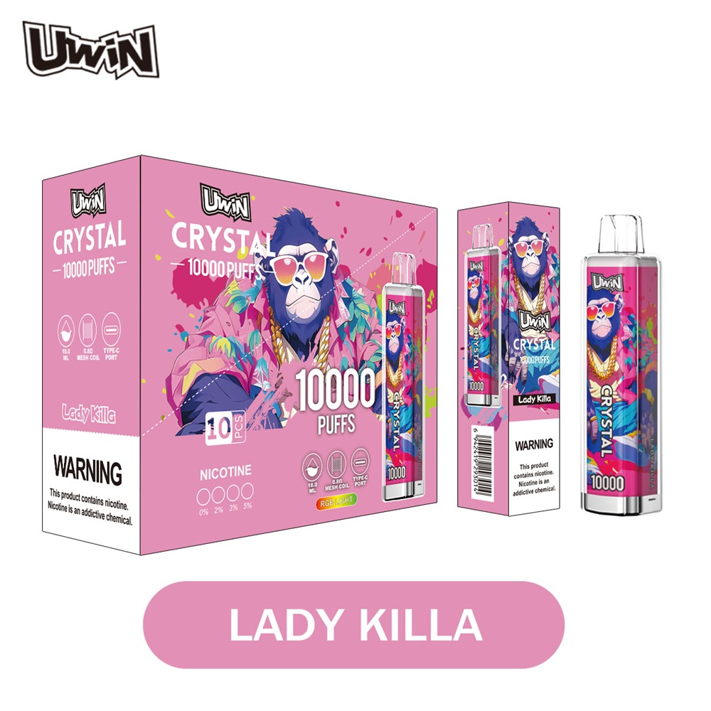 uwin crystal 10000 puffs original genuine 10k puffs type c charging port led display customizable. fast shipping