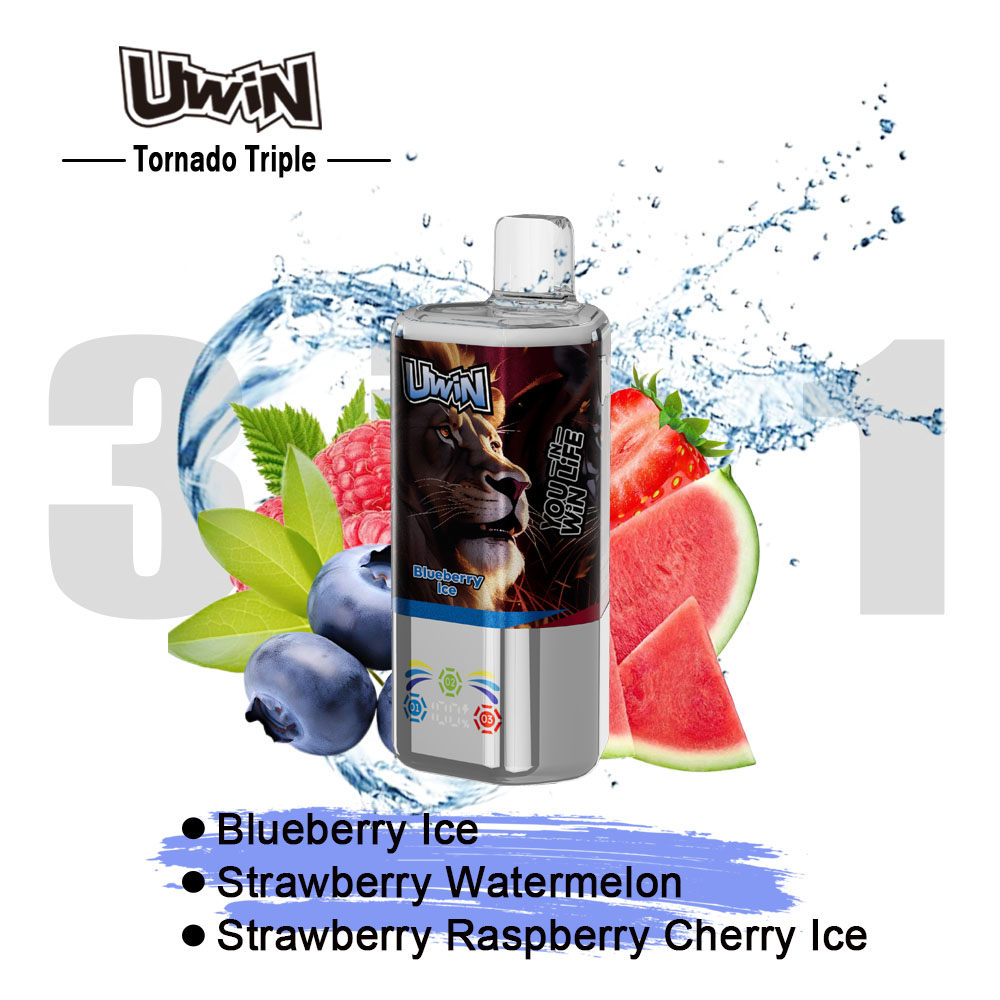 uwin tornado triple 60000 puffs three flavors switching 3in1 original genuine 60k type c charging port led display customizable. fast shipping