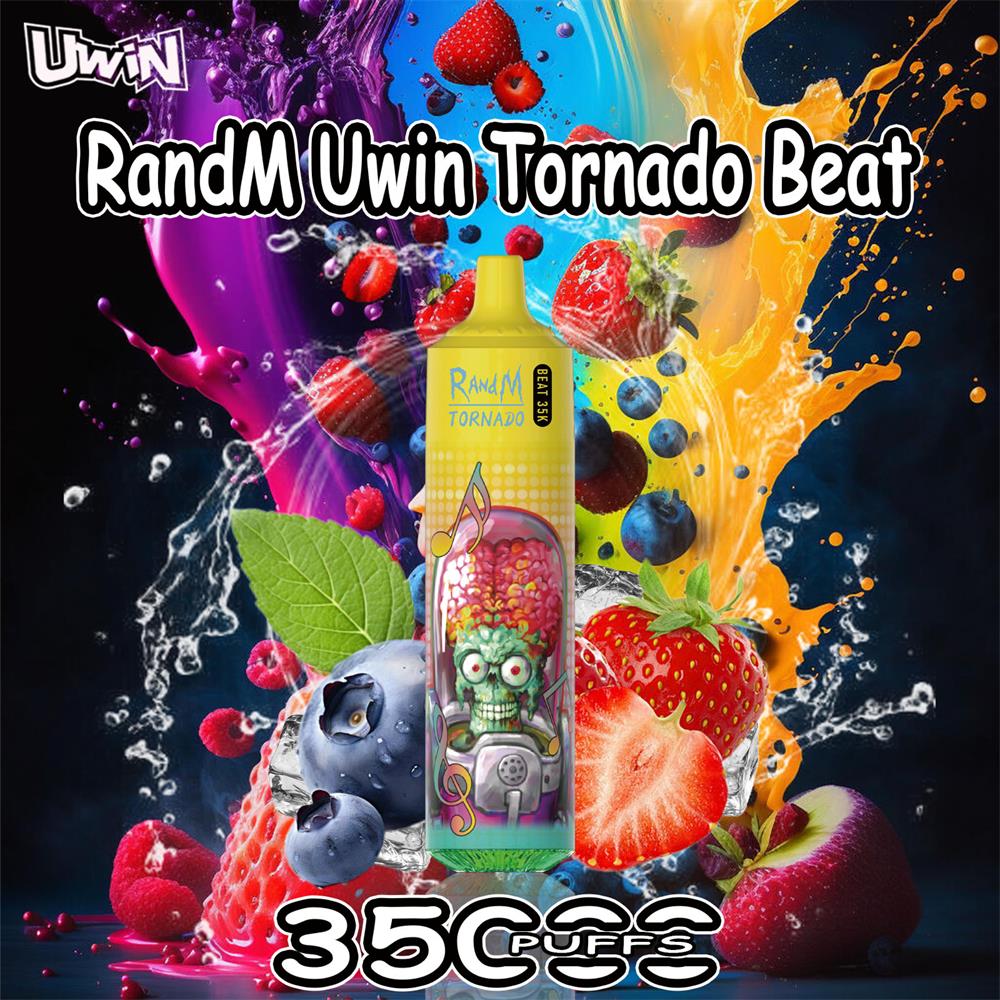 uwin randm tornado beat 35000 puffs original genuine 35k puffs music mode type c charging port led display customizable. fast shipping