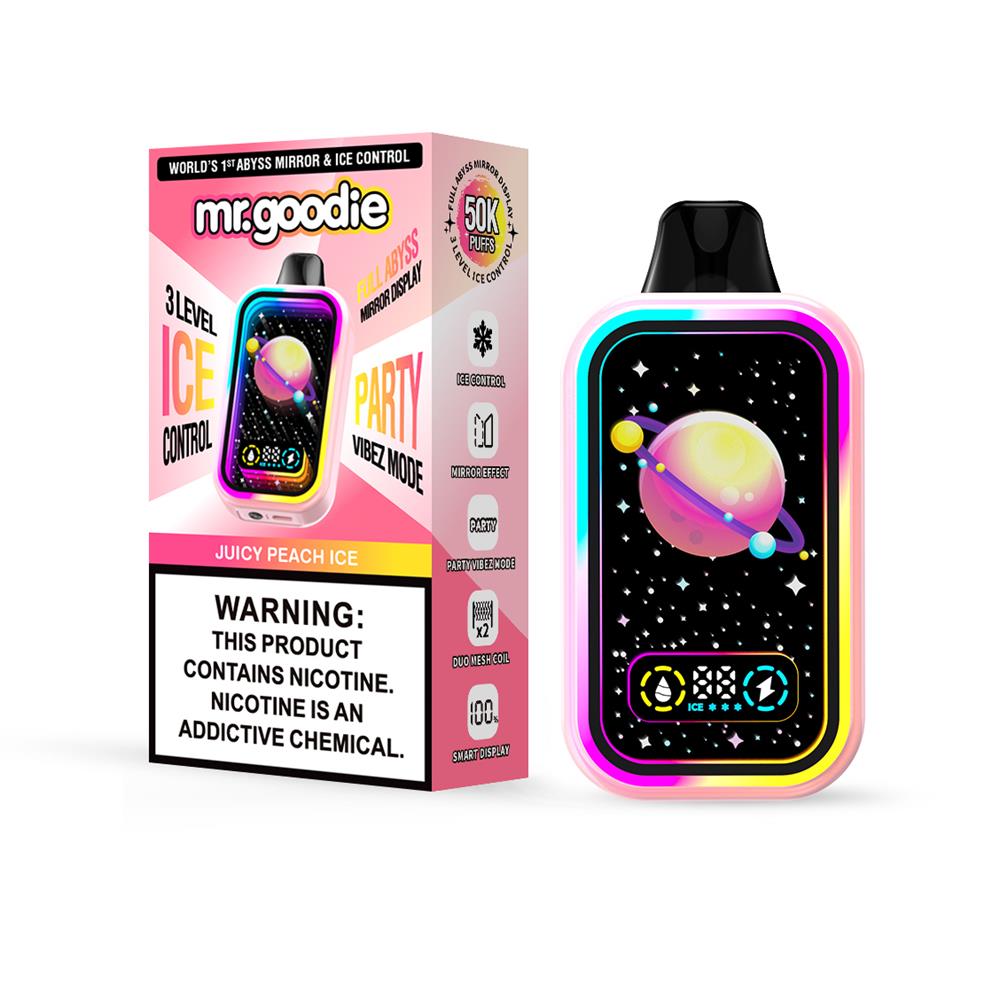 mr.goodie 50000 puffs adjustable ice level original genuine mr.goodie 50k puffs led display customizable. fast shipping