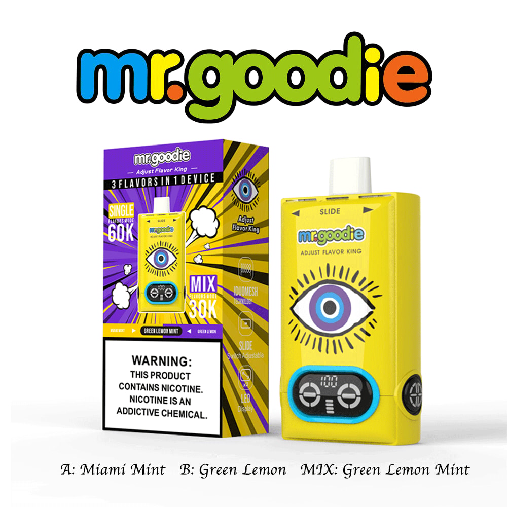 mr.goodie 60000 puffs adjust flavor king 60k 3 flavor switching original genuine mr.goodie 60k 3in1 customizable. fast shipping