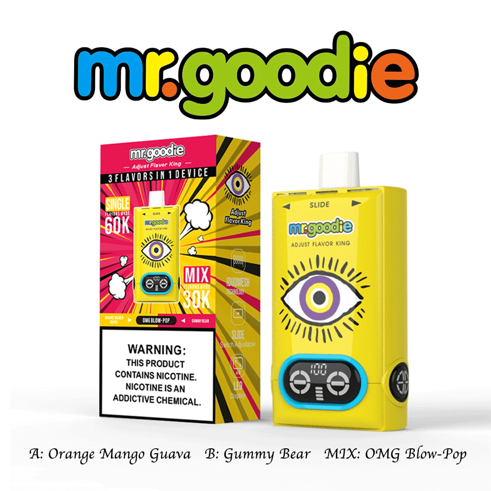 mr.goodie 60000 puffs adjust flavor king 60k 3 flavor switching original genuine mr.goodie 60k 3in1 customizable. fast shipping