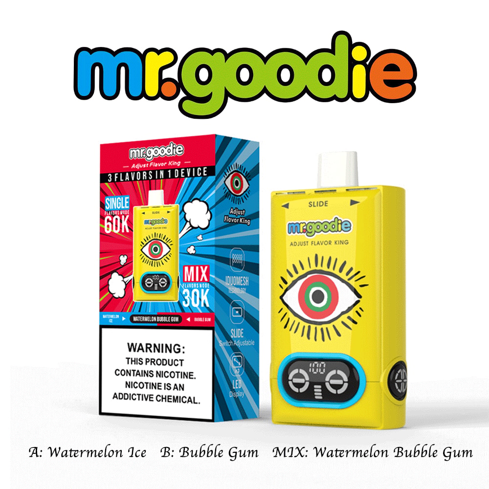 mr.goodie 60000 puffs adjust flavor king 60k 3 flavor switching original genuine mr.goodie 60k 3in1 customizable. fast shipping