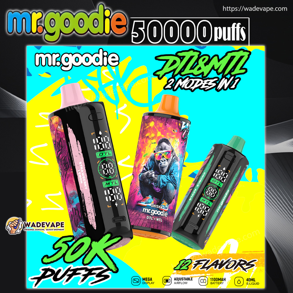 mr.goodie shisha 60000 puffs dtl & mtl dual mode switching 50k original genuine mr.goodie 50k customizable. fast shipping