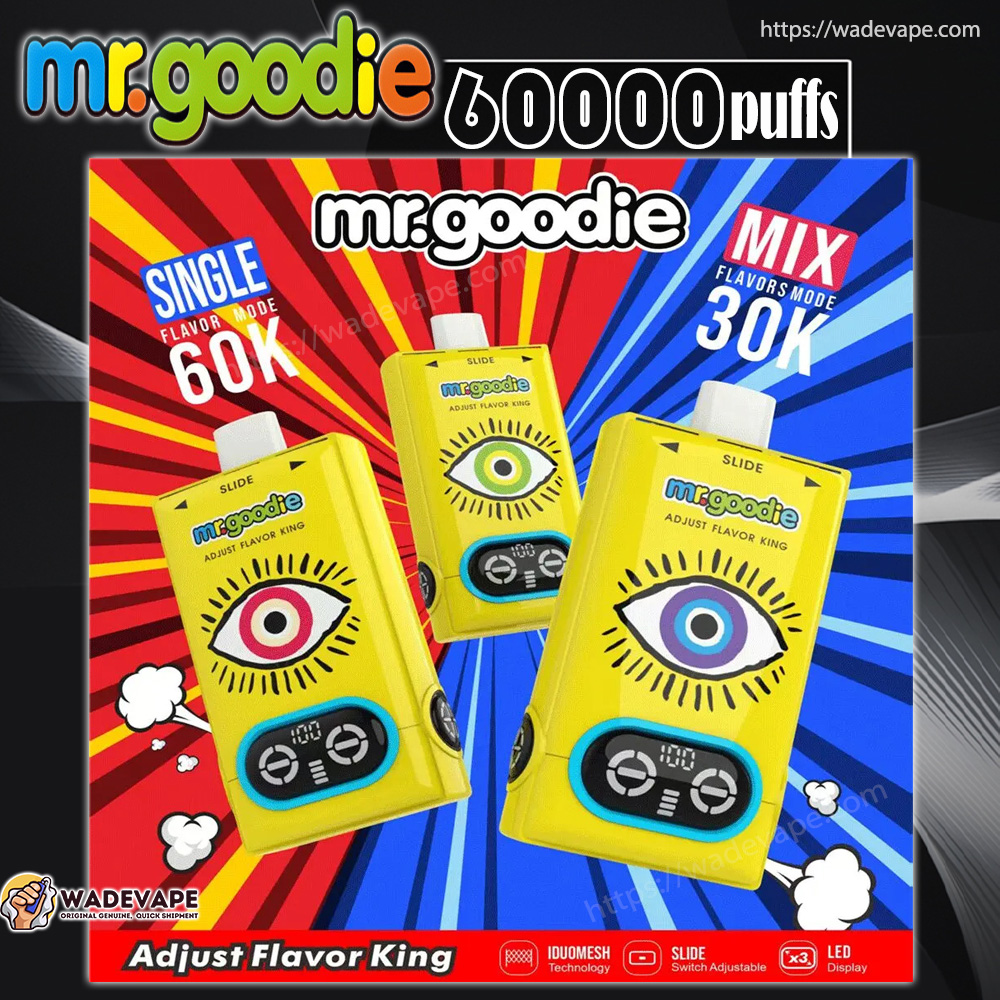 mr.goodie 60000 puffs adjust flavor king 60k 3 flavor switching original genuine mr.goodie 60k 3in1 customizable. fast shipping