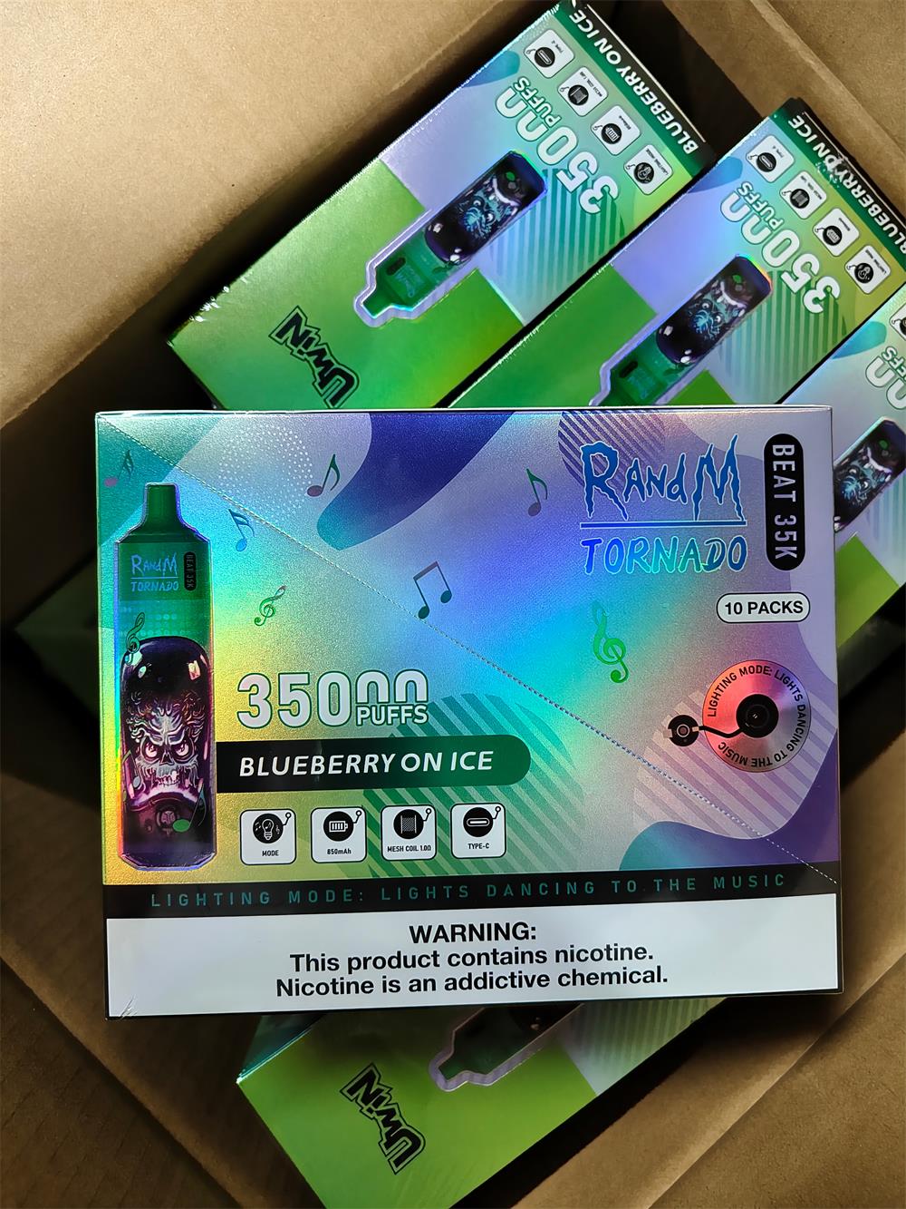 uwin randm tornado beat 35000 puffs original genuine 35k puffs music mode type c charging port led display customizable. fast shipping