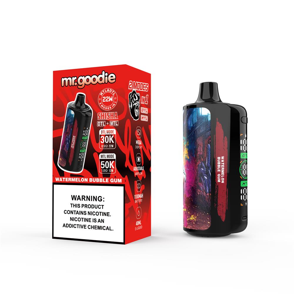 mr.goodie shisha 60000 puffs dtl & mtl dual mode switching 50k original genuine mr.goodie 50k customizable. fast shipping