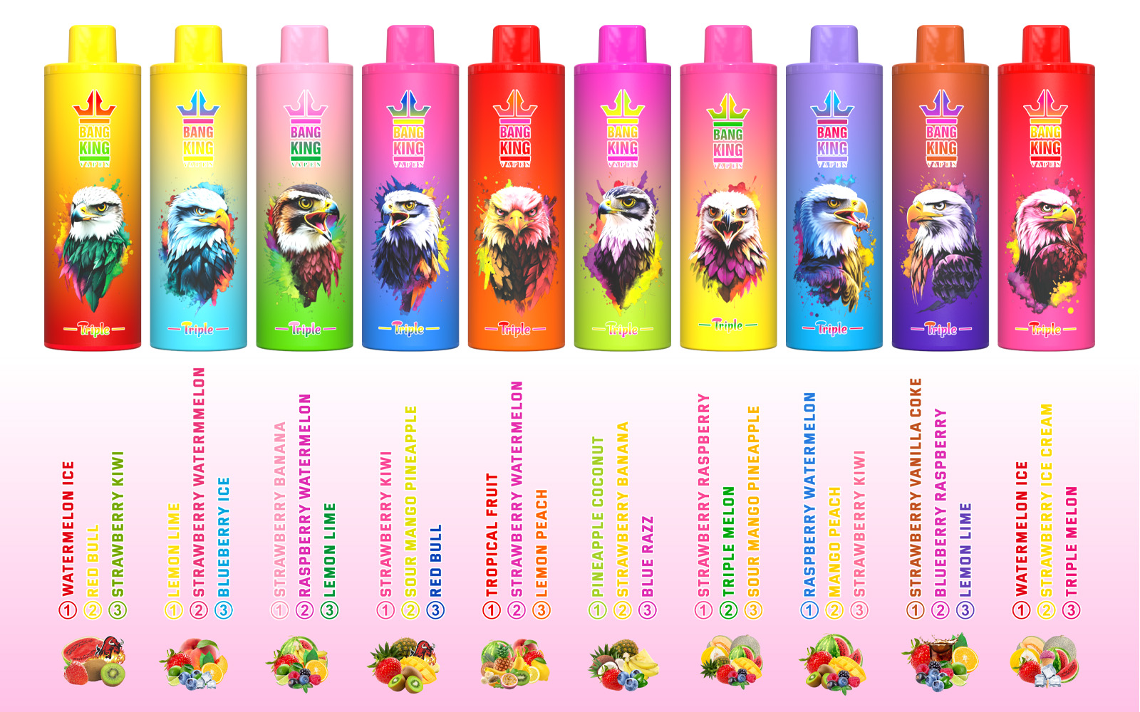 bang king triple 100000 puffs original bang king 100k 3in1 vape led display type c port disposable e cigarettes customizable fast shipping