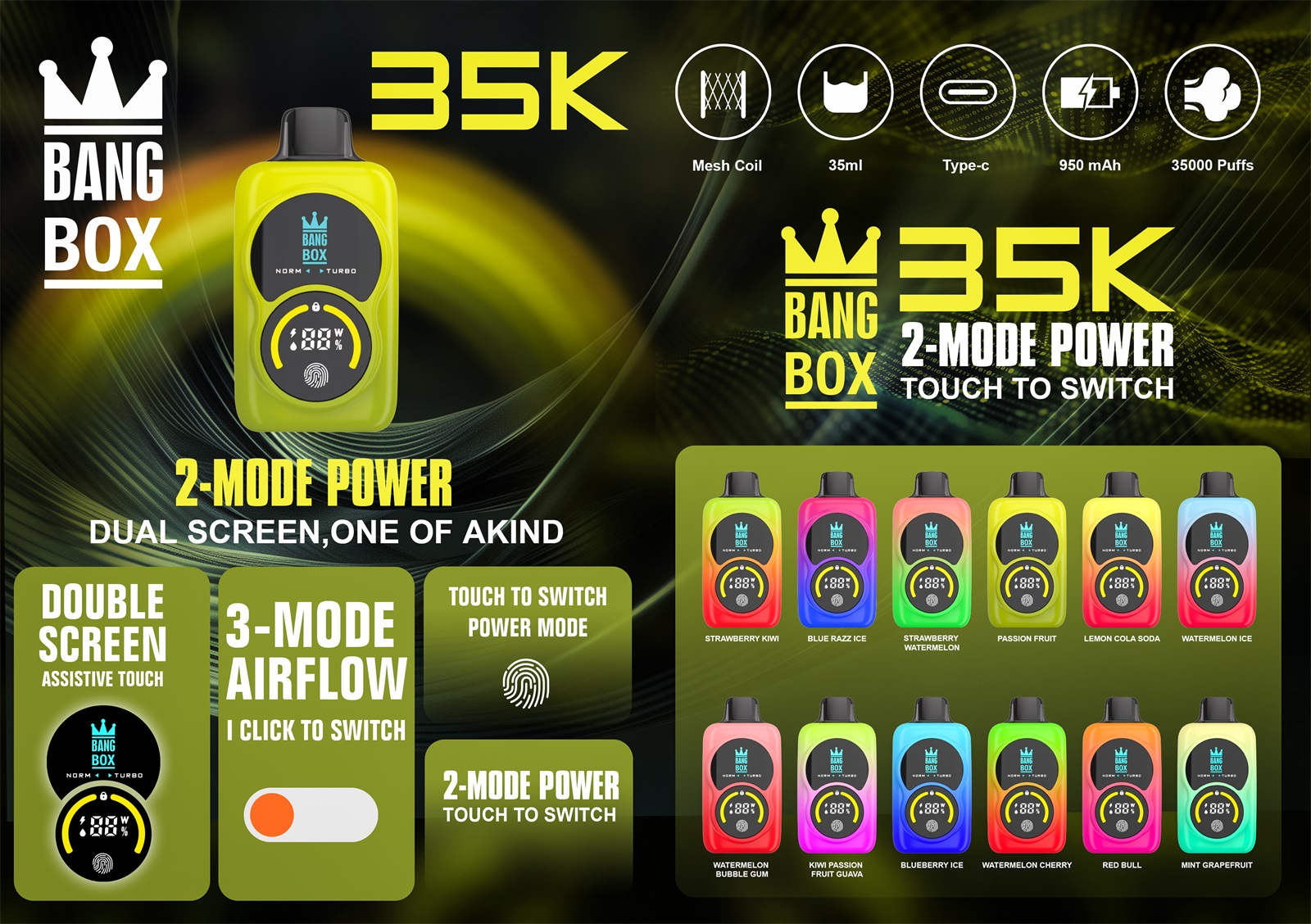 bang box 35000 puffs original bang box 35k vape led display type c port disposable e cigarettes customizable fast shipping
