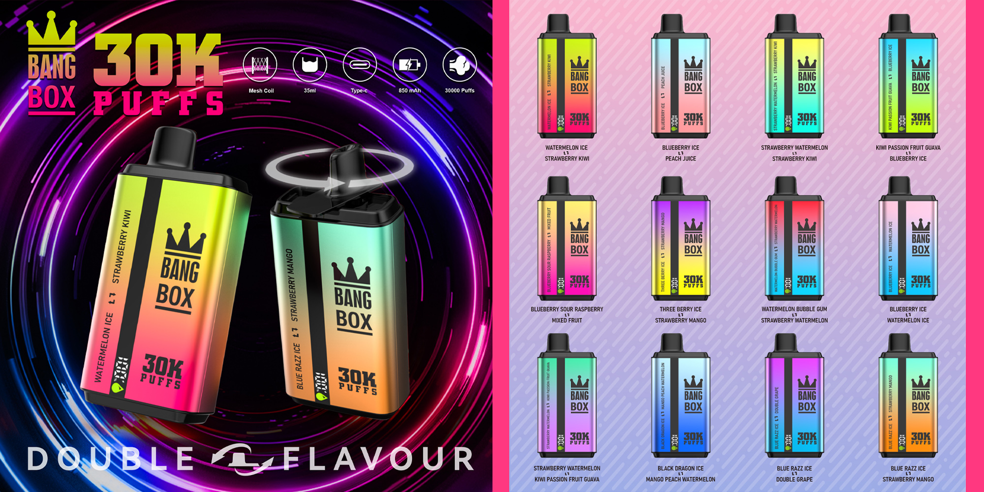 bang box 30000 puffs original bang box 2in1 30k vape led display type c port disposable e cigarettes customizable fast shipping