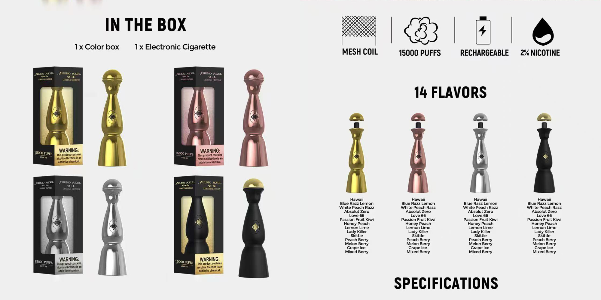 humo azul 15000 puffs original humo azul limited edition 15k vase vape type c port disposable e cigarettes fast shipping