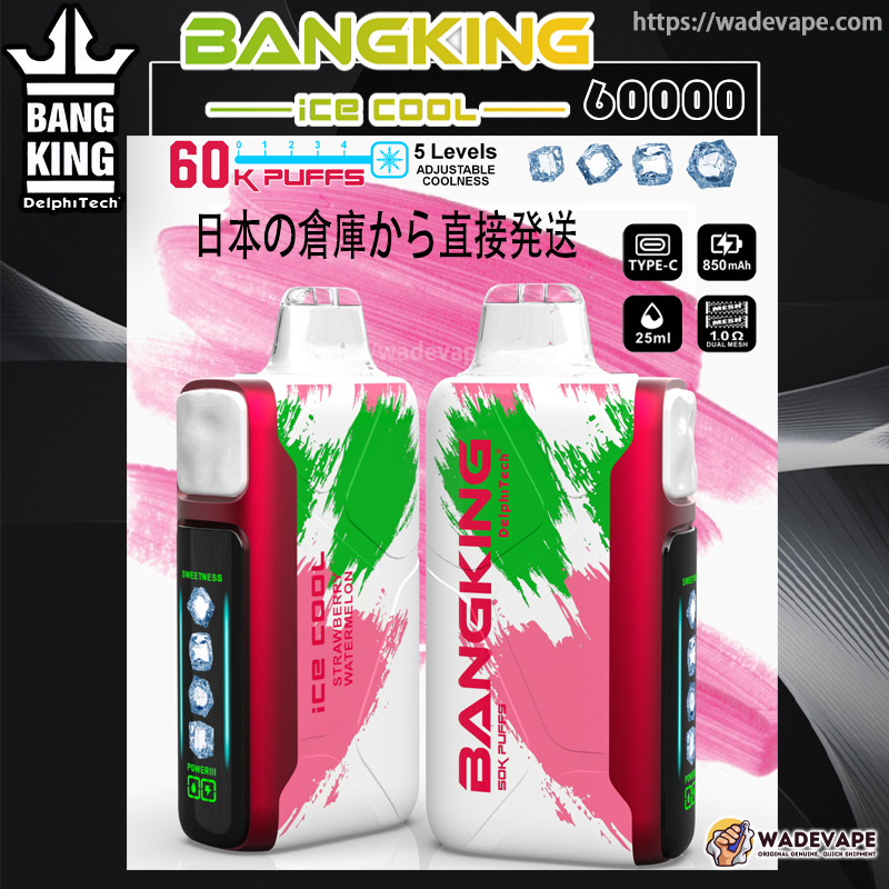 Bang King Ice Cool 60000 bouffées originales 60k bouffées cigarettes électroniques jetables entrepôt japonais expédition rapide