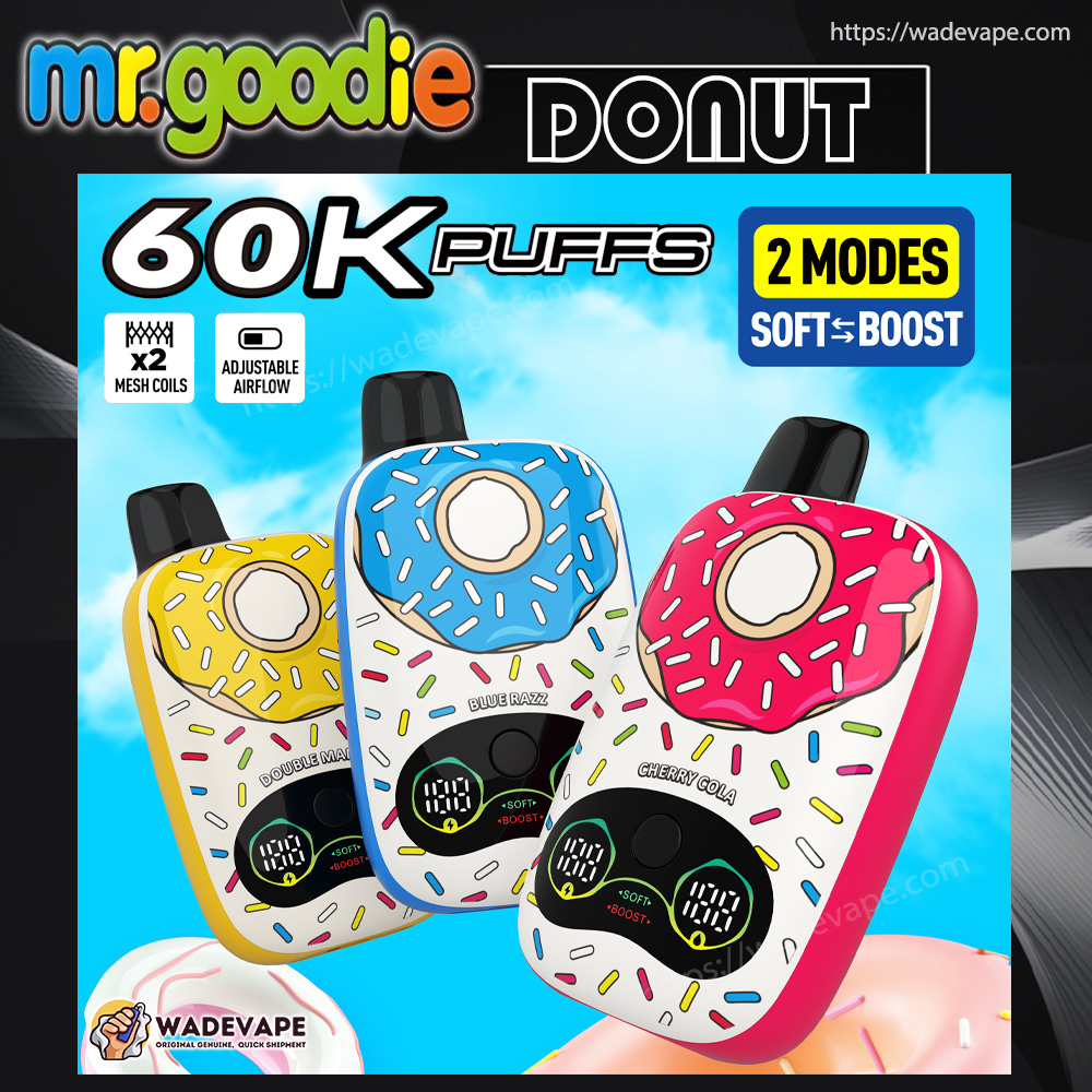 mr goodie 60000 puffs oryginalny mr goodie dnout 60k vape wyświetlacz led typ c port jednorazowe e-papierosy konfigurowalny szybka wysyłka (kopia)