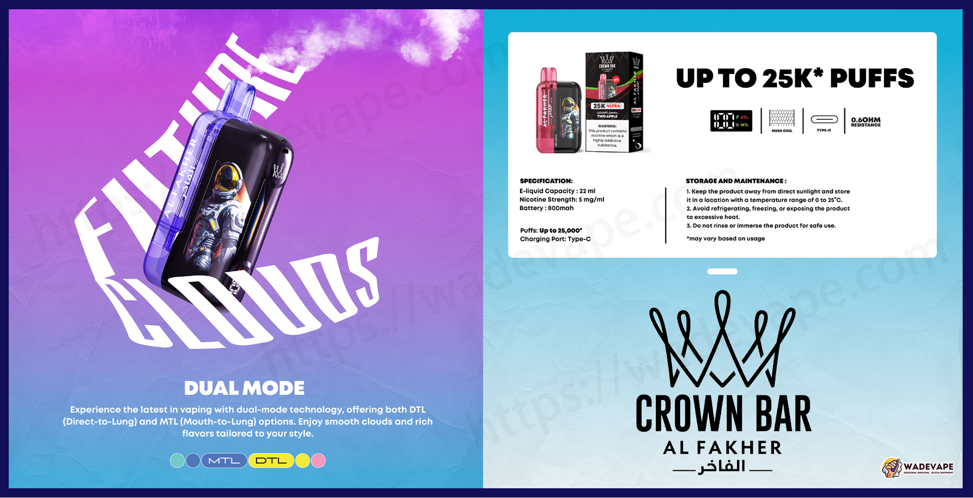 al fakher ultra 25000 puffs vape | dual mode mtl/dtl | 0.6ohm mesh coil disposable with free lanyard