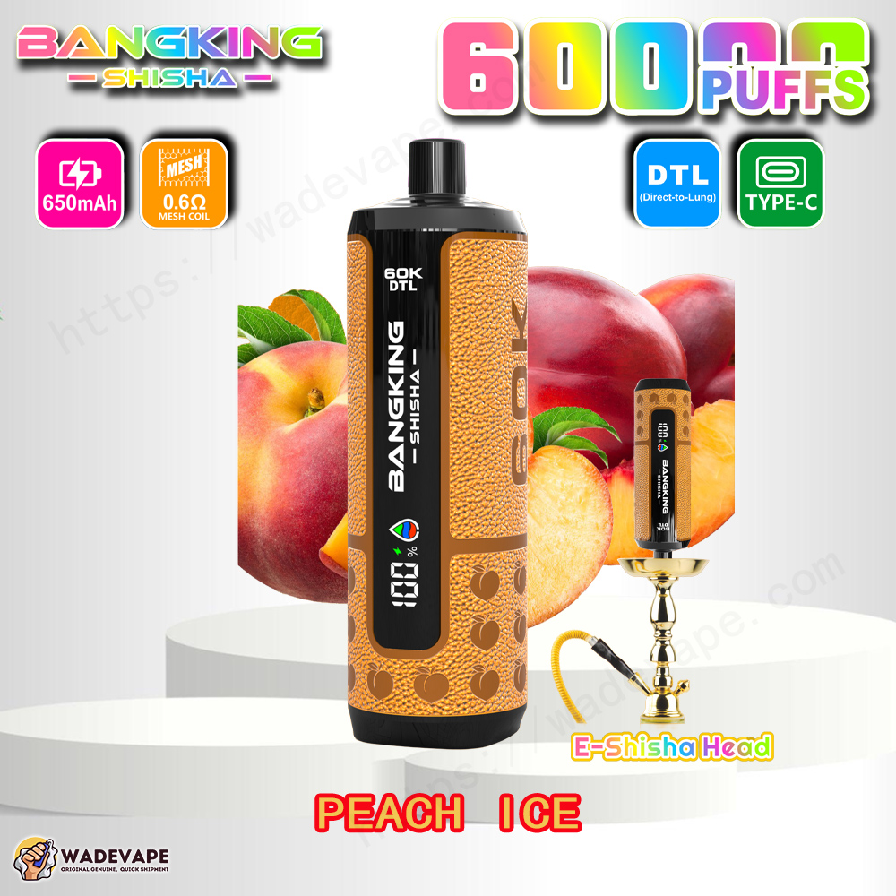 bang king shisha 60000 puffs e shisha head vape | 60k dtl direct to lung disposable | 0.6ohm mesh coil 650mah type c