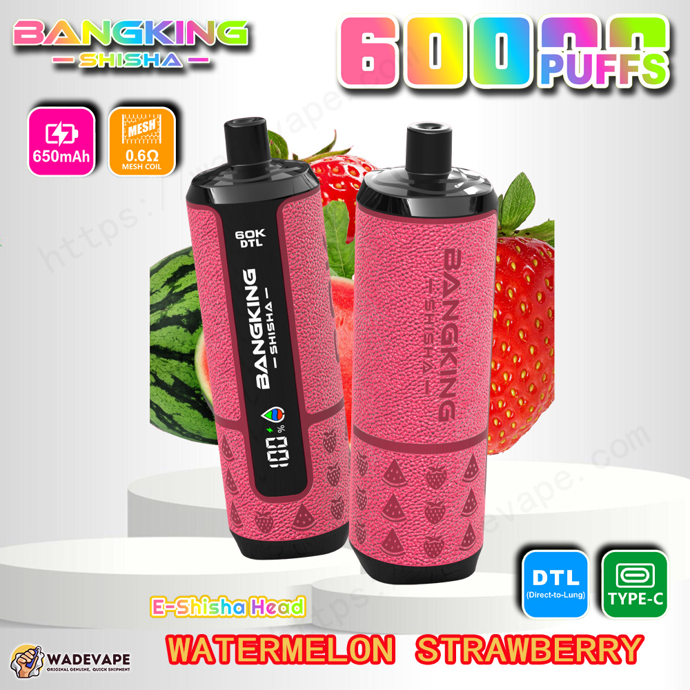 bang king shisha 60000 puffs e shisha head vape | 60k dtl direct to lung disposable | 0.6ohm mesh coil 650mah type c