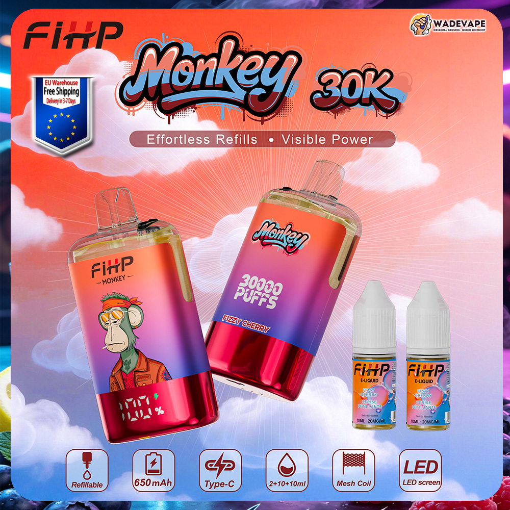 sfihp monkey 30000 puffs navulbare vape | 30k puffs type c dual mesh coil | EU-magazijn 3–7 dagen levering