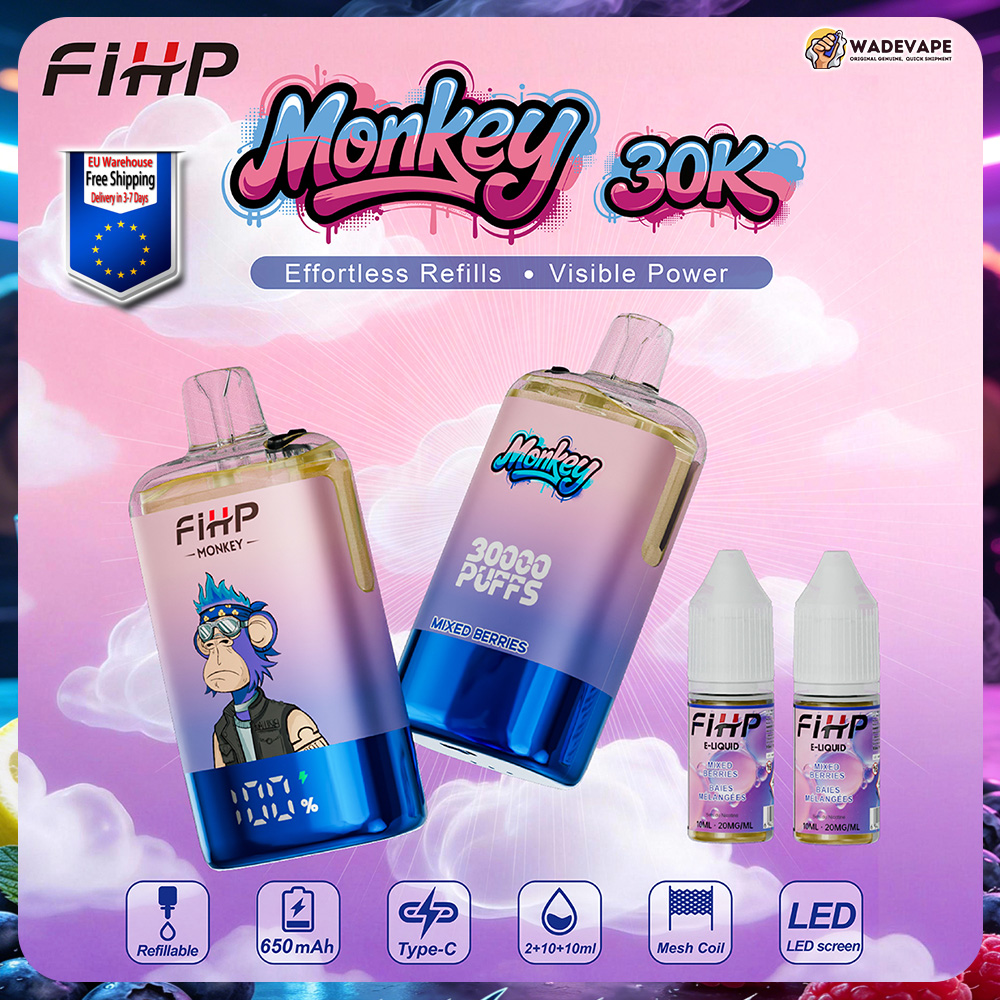 sfihp monkey 30000 puffs navulbare vape | 30k puffs type c dual mesh coil | EU-magazijn 3–7 dagen levering