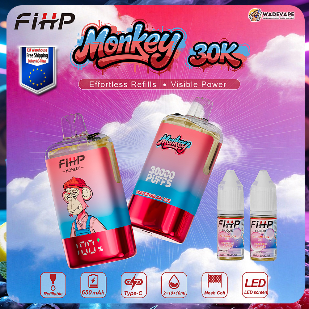 sfihp monkey 30000 puffs navulbare vape | 30k puffs type c dual mesh coil | EU-magazijn 3–7 dagen levering