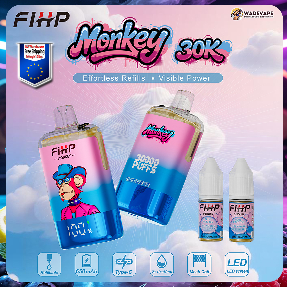 sfihp monkey 30000 puffs navulbare vape | 30k puffs type c dual mesh coil | EU-magazijn 3–7 dagen levering