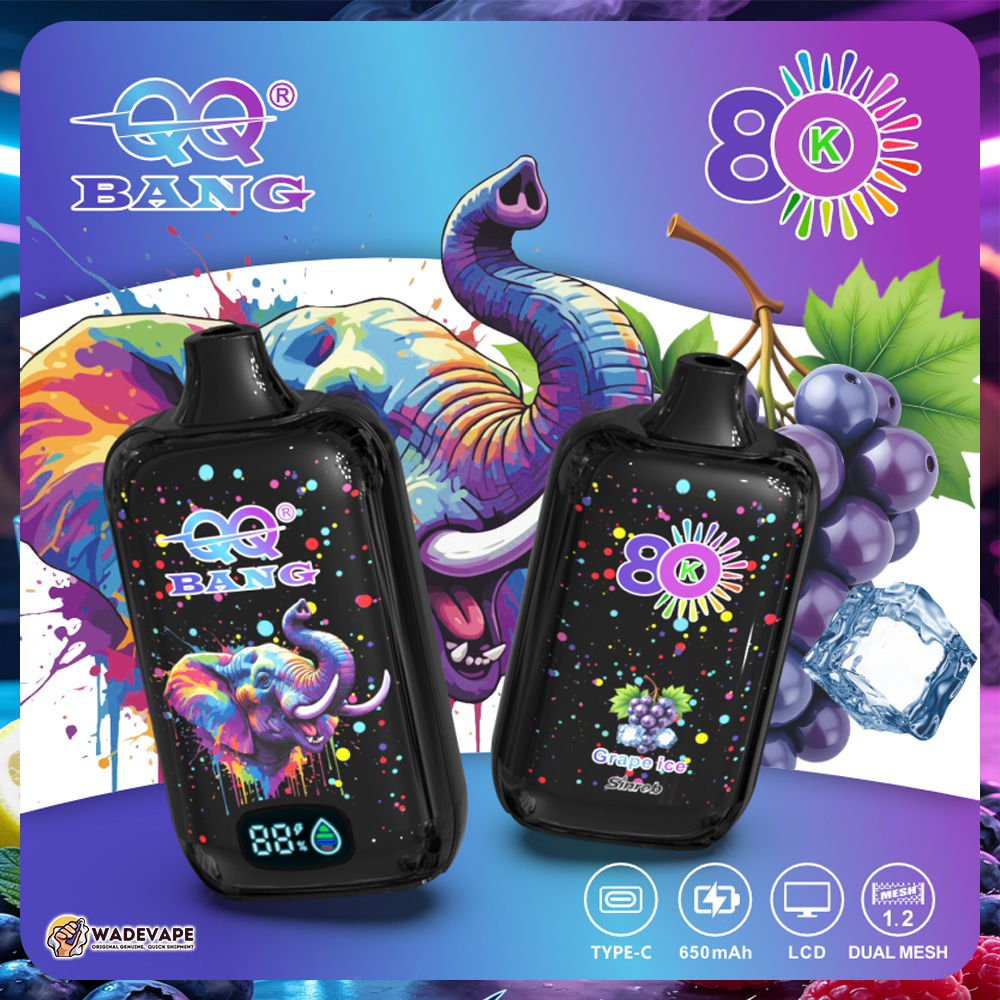 qq bang 80000 puffs disposable vape | dual mesh coil 80k vape | 650mah lcd screen
