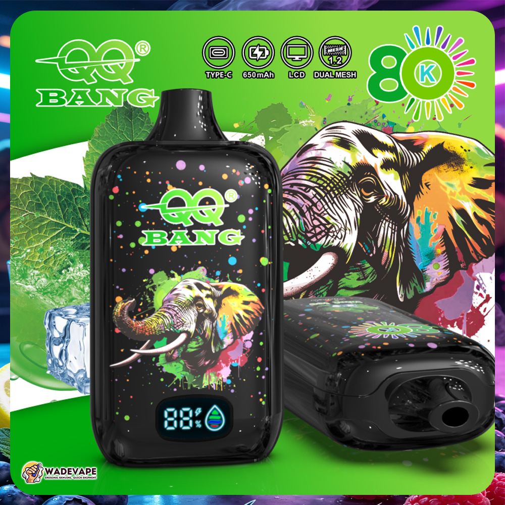 qq bang 80000 puffs disposable vape | dual mesh coil 80k vape | 650mah lcd screen