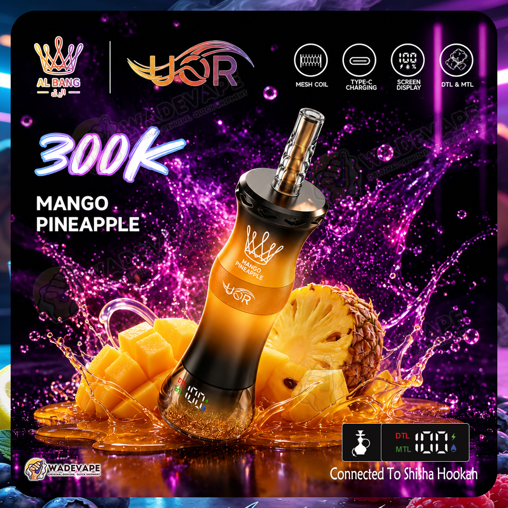 uor al bang 300k puffs | adjustable airflow dual mode 300000 shisha disposable vape
