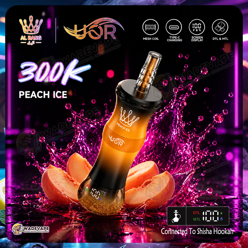 uor al bang 300k puffs | adjustable airflow dual mode 300000 shisha disposable vape