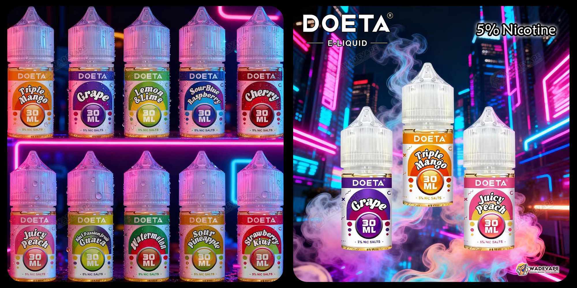 doeta e liquid bottled 30ml vape juice 5% nicotine 10 flavors