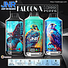 jnr falcon x 18000 puffs original genuine disposable vape led display type c charging port crystal 18k customizable. fast shipping (copy)