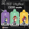 uzy bang digital 15000 puffs three flavor switching original genuine 15k type c charging port led display customizable. fast shipping