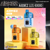 airmez lux 60000 bouffées original airmez lux 60k réservoir d'huile transparent vape affichage LED port de type c cigarettes électroniques jetables personnalisables. expédition rapide