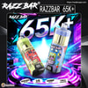 Razz Bar 65k + bouffées vape jetable | bobine de maille d'écran LED rechargeable | débit d'air réglable | entrepôt de l'UE livraison 3 à 5 jours