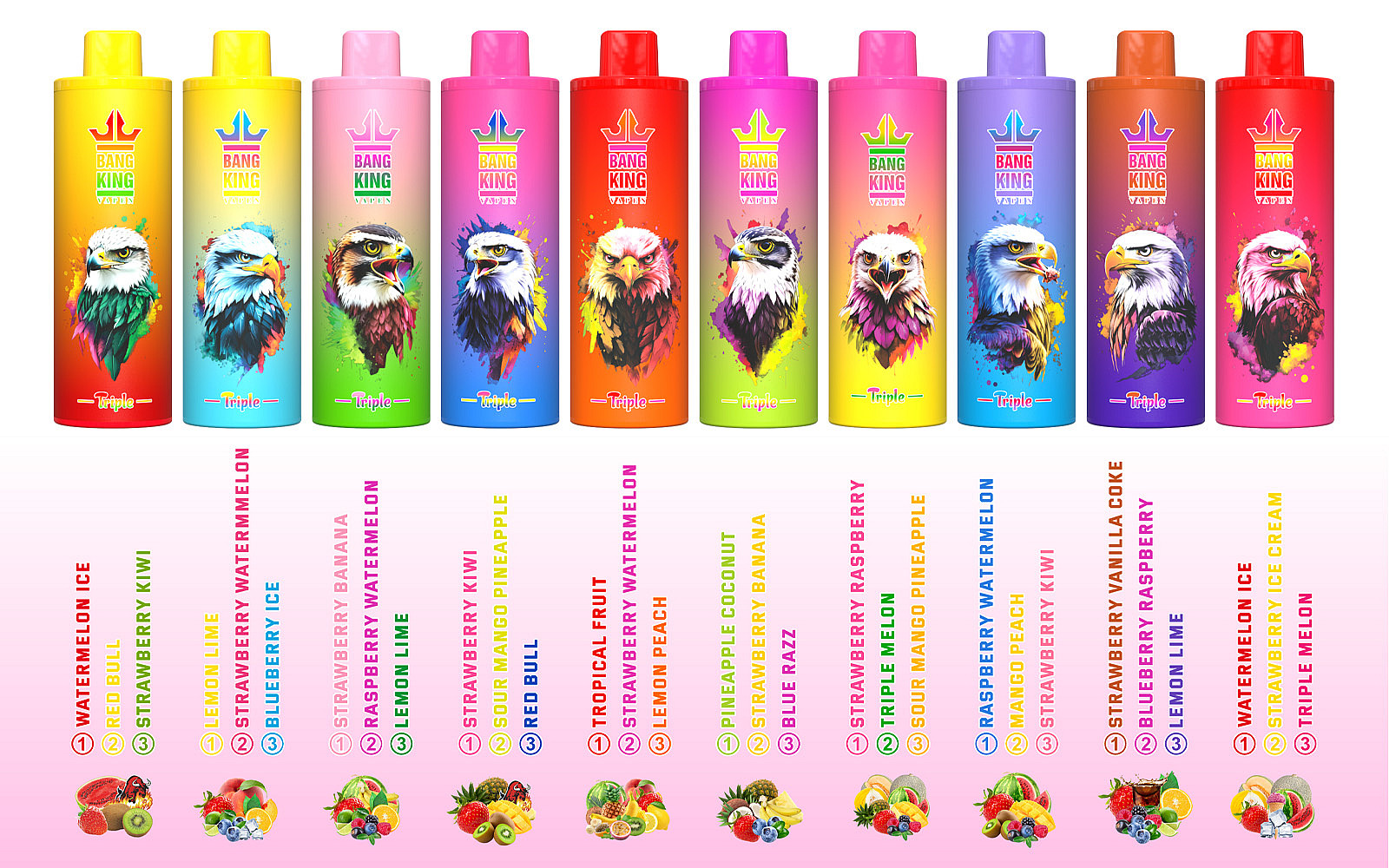 bang king triple 100000 puffs original bang king 100k 3in1 vape led display type c port disposable e cigarettes customizable fast shipping