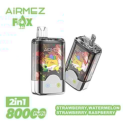 airmez fox 80000 puffs 2in1 flavor switching original genuine 80k led display type c charging port customizable fast shipping