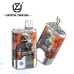 uzy crystal twin 50000 puffs double flavor switching original genuine 50k type c charging port led display customizable. fast shipping
