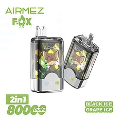 airmez fox 80000 puffs 2in1 flavor switching original genuine 80k led display type c charging port customizable fast shipping