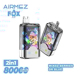 airmez fox 80000 puffs 2in1 flavor switching original genuine 80k led display type c charging port customizable fast shipping