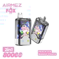 airmez fox 80000 puffs 2in1 flavor switching original genuine 80k led display type c charging port customizable fast shipping