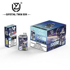 uzy crystal twin 50000 puffs double flavor switching original genuine 50k type c charging port led display customizable. fast shipping