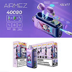 airmez xbeat 40000 puffs original wireless earphones led display disposable electronic cigarettes eu warehouse 3 5 days delivery