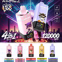 airmez fox 120000 puffs 4in1 flavor switching original genuine 80k led display type c charging port customizable fast shipping