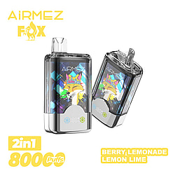 airmez fox 80000 puffs 2in1 flavor switching original genuine 80k led display type c charging port customizable fast shipping