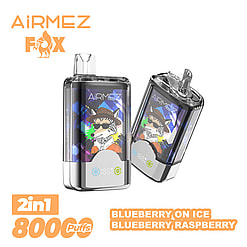 airmez fox 80000 puffs 2in1 flavor switching original genuine 80k led display type c charging port customizable fast shipping