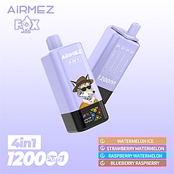 airmez fox 120000 puffs 4in1 flavor switching original genuine 80k led display type c charging port customizable fast shipping