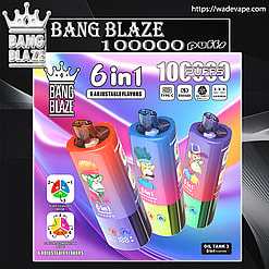 Bang Blaze 6in1 100000 puffs 6 Flavor Switching Original Genuine Intake Port 100K Customizable. Fast shipping